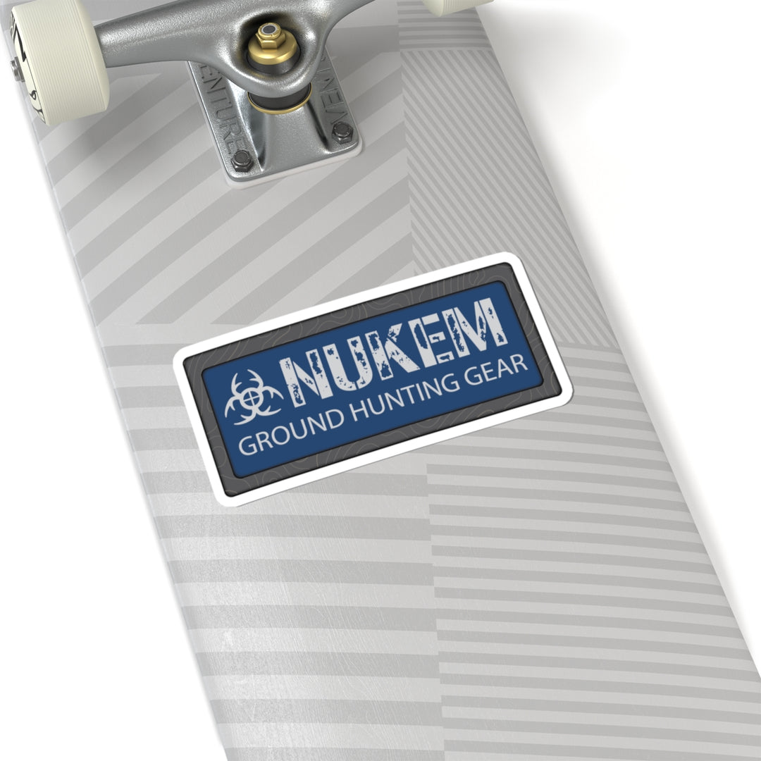 Nukem Mobile Hunting Gear Sticker — Orange Biohazard Kiss-Cut Decal