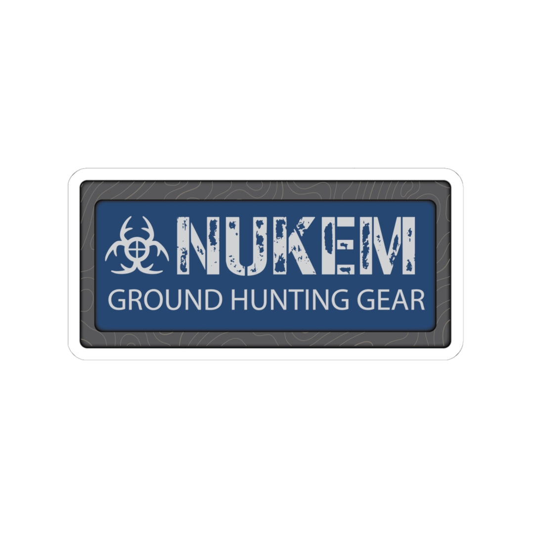 Nukem Mobile Hunting Gear Sticker — Orange Biohazard Kiss-Cut Decal
